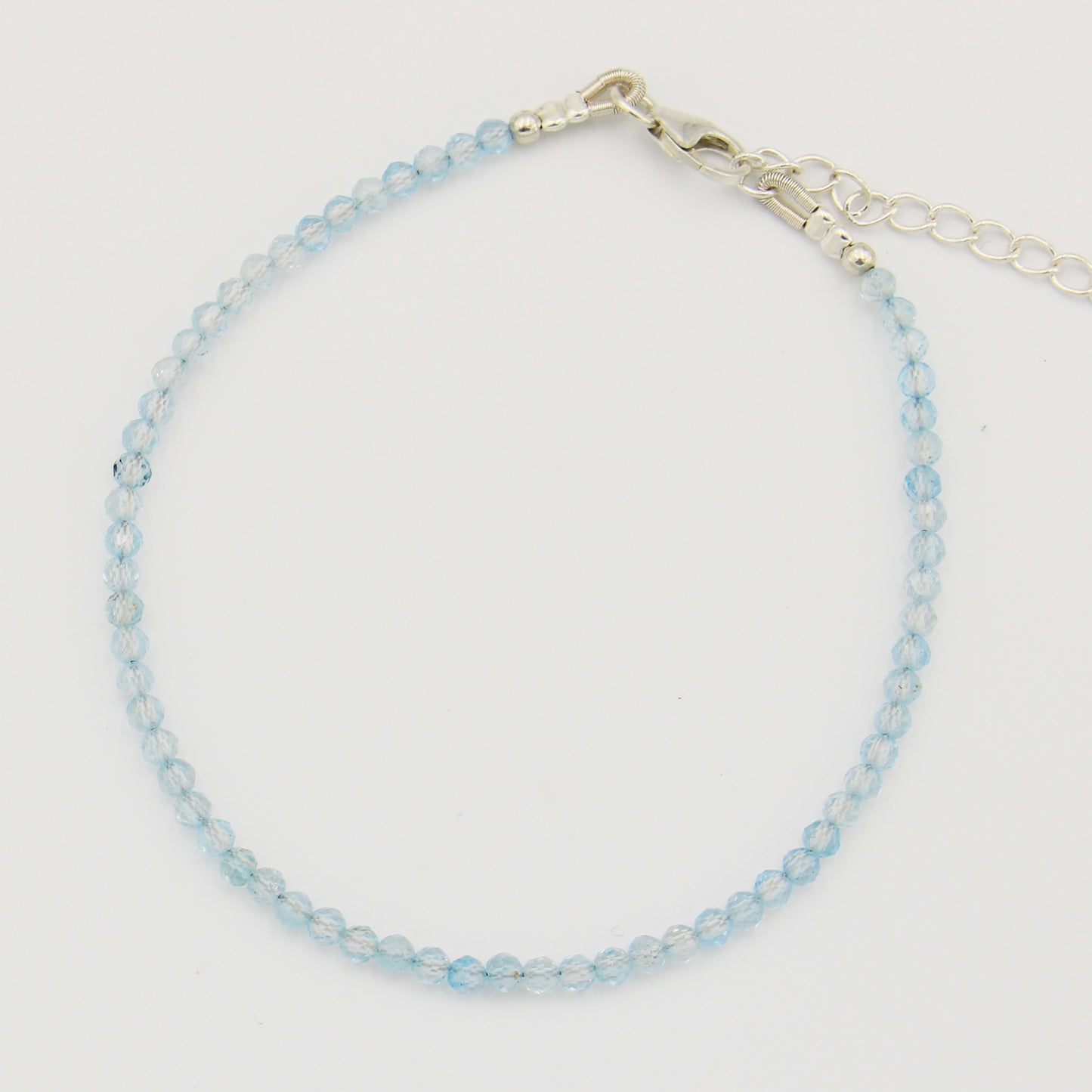 Dainty Gemstone Beaded Bracelet Aquamarine