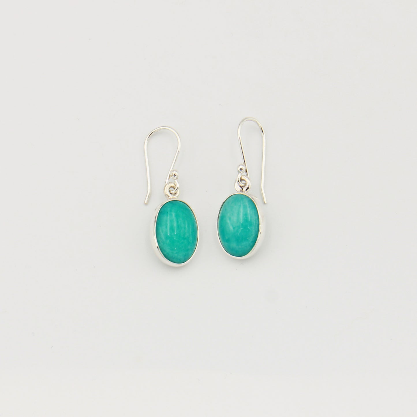 Amazonite Oval Sterling Earrings