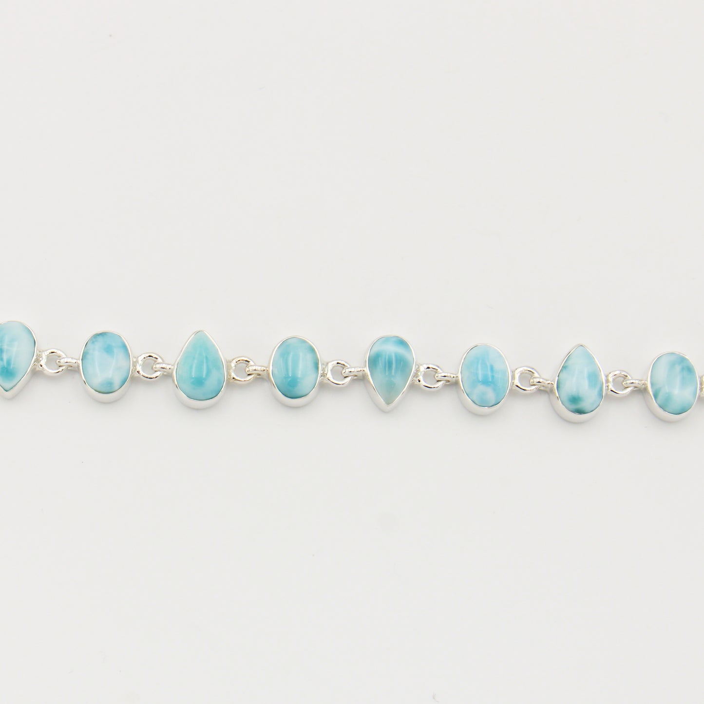 Larimar Small Pear & Ovals Sterling Bracelet