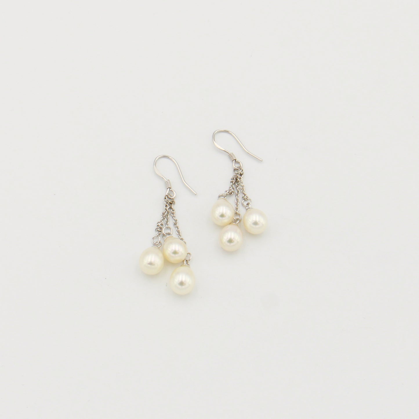 FW Pearl Sterling Chain Earrings
