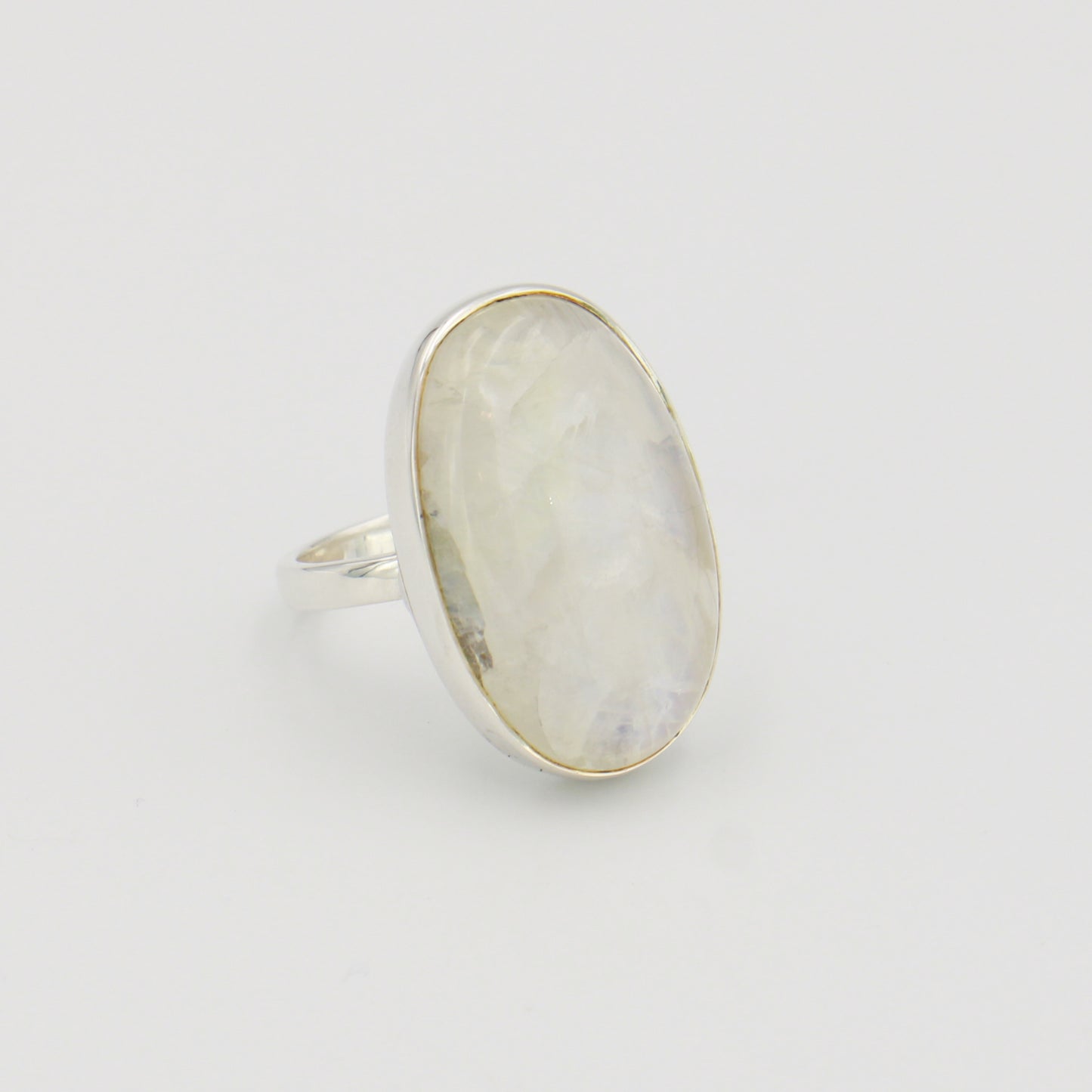Moonstone Large Oval Sterling Ring Sz 9