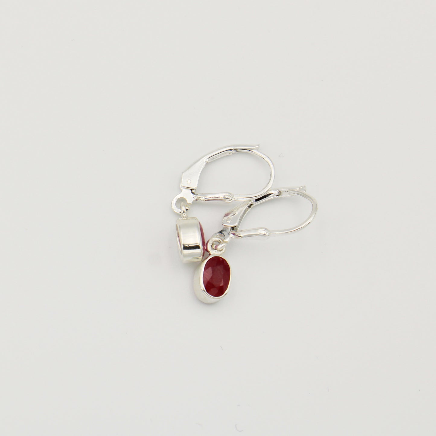 Ruby Oval Sterling Earrings