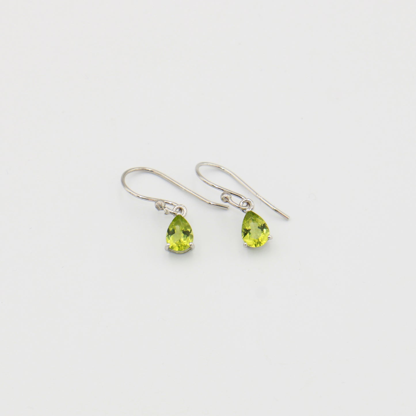 Peridot Pear Prong Sterling Earrings : 210000021906