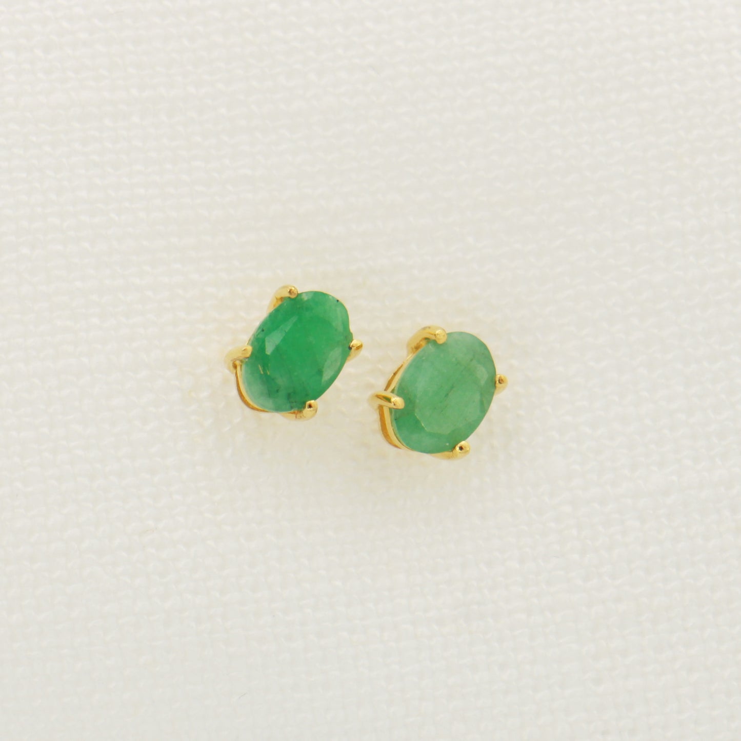 Emerald Oval Sterling GP Studs