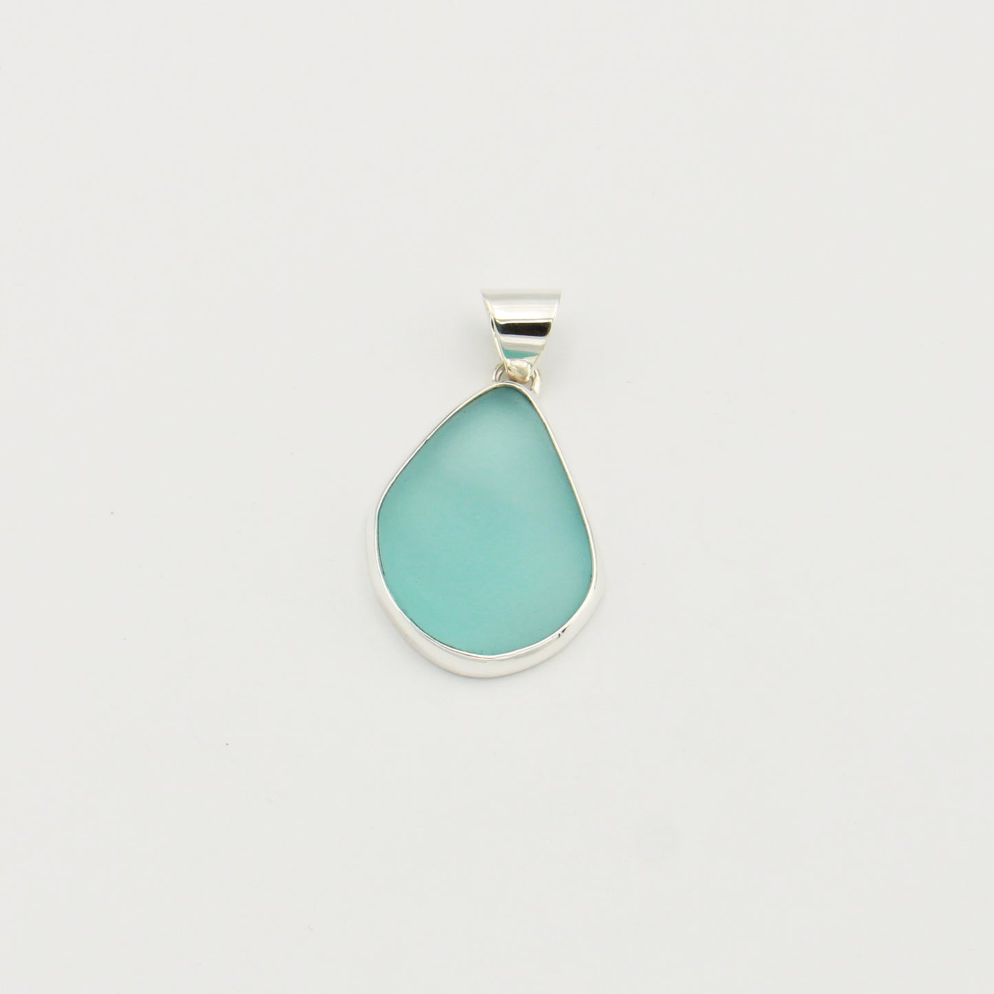 Beach Glass Ice Blue Large Pear Pendant