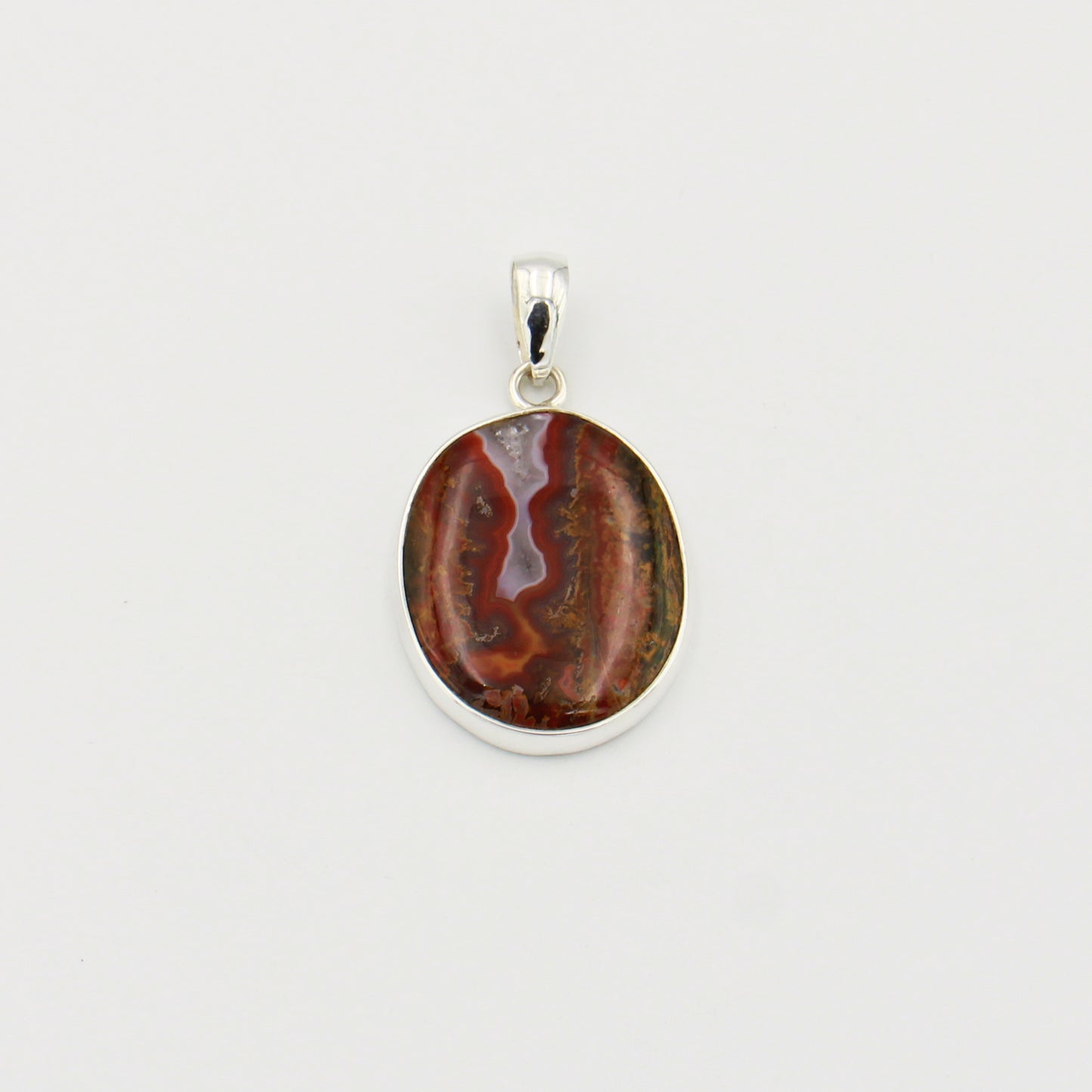 Condor Agate Oval Sterling Pendant