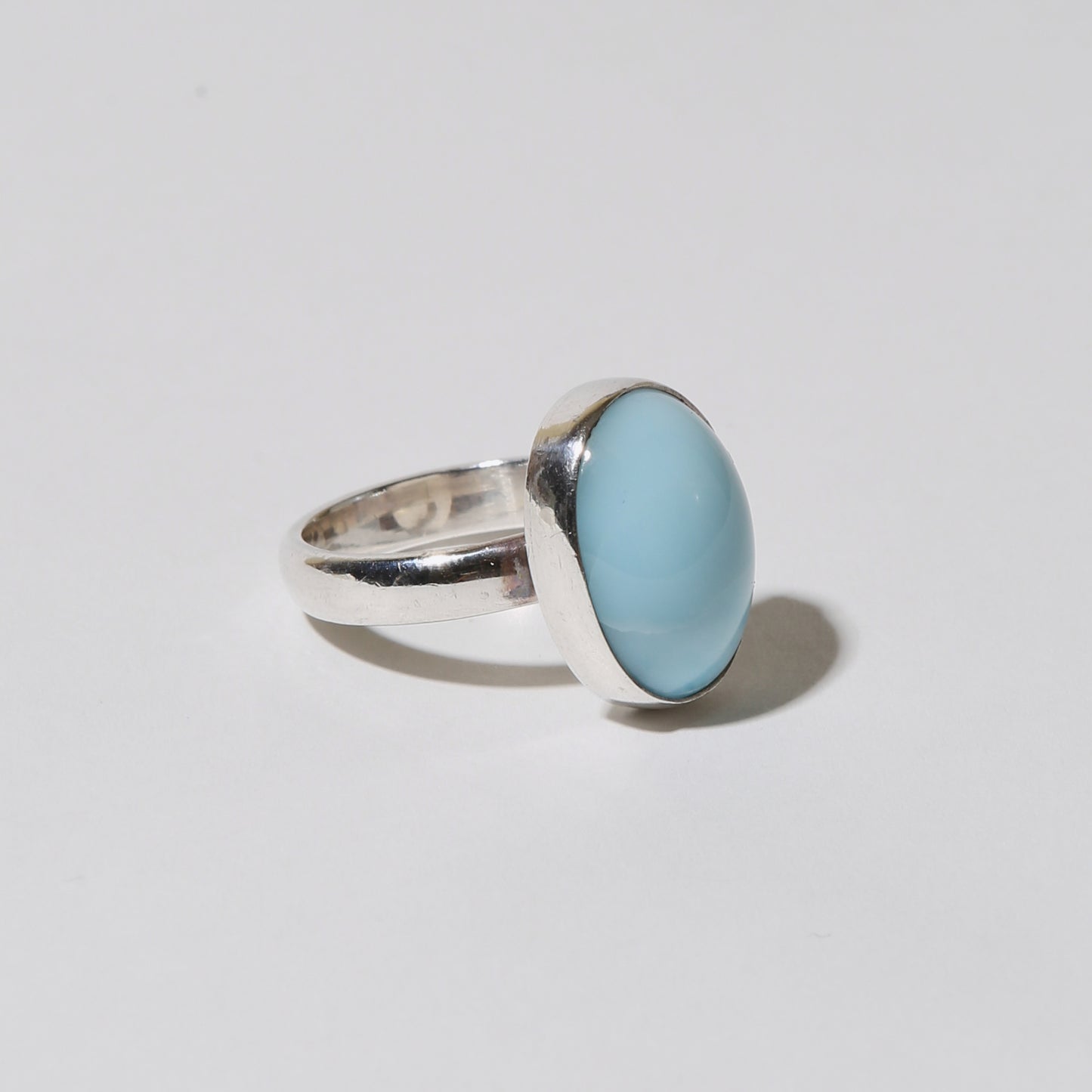 Larimar Oval Sterling Ring Sz7.5