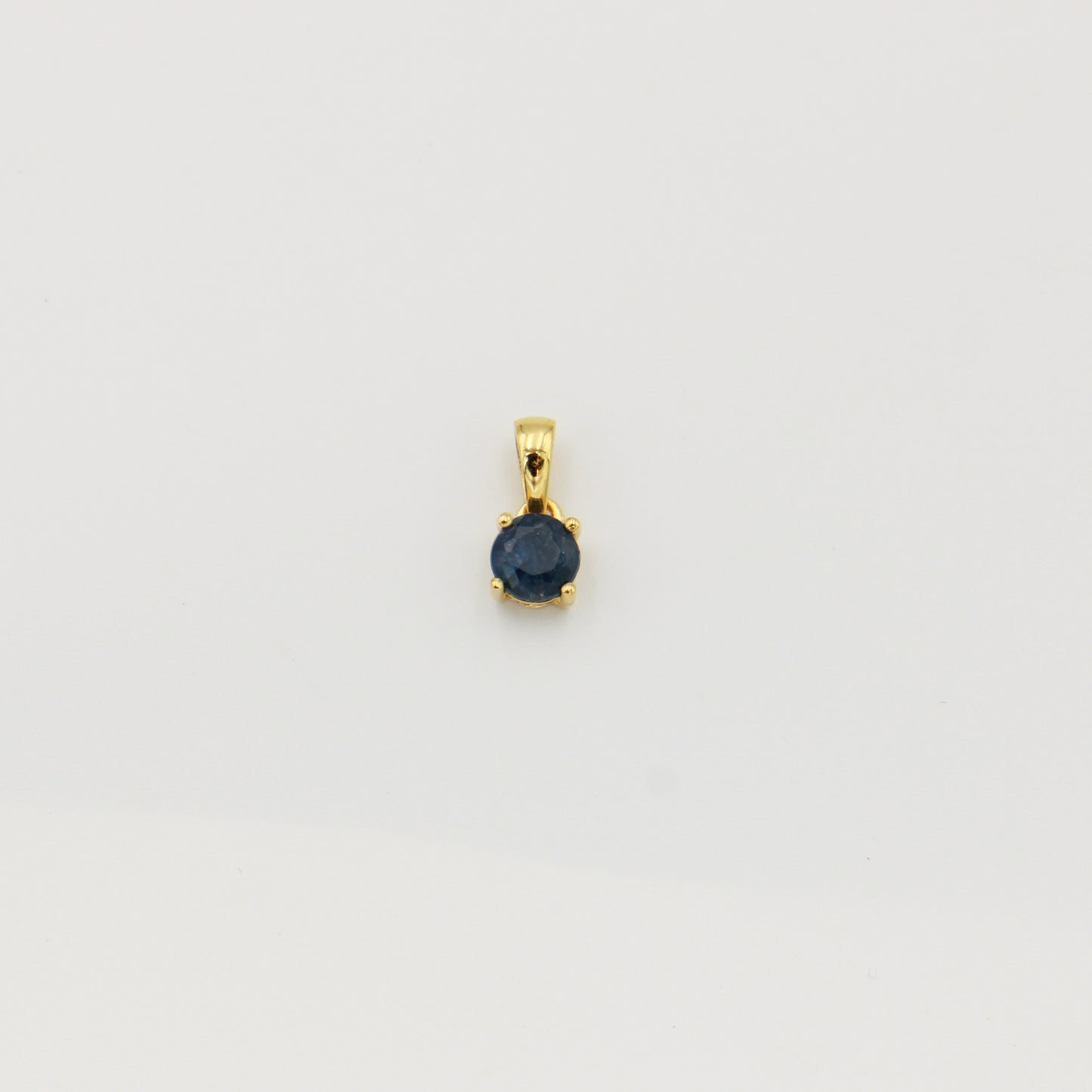 Tiny Round Sapphire Sterling GP Pendant : 210000021530