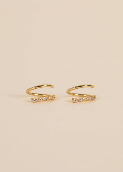 Pave Spiral GP Earrings