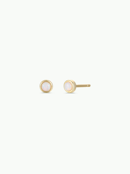 White Opalite GP Bezel Studs