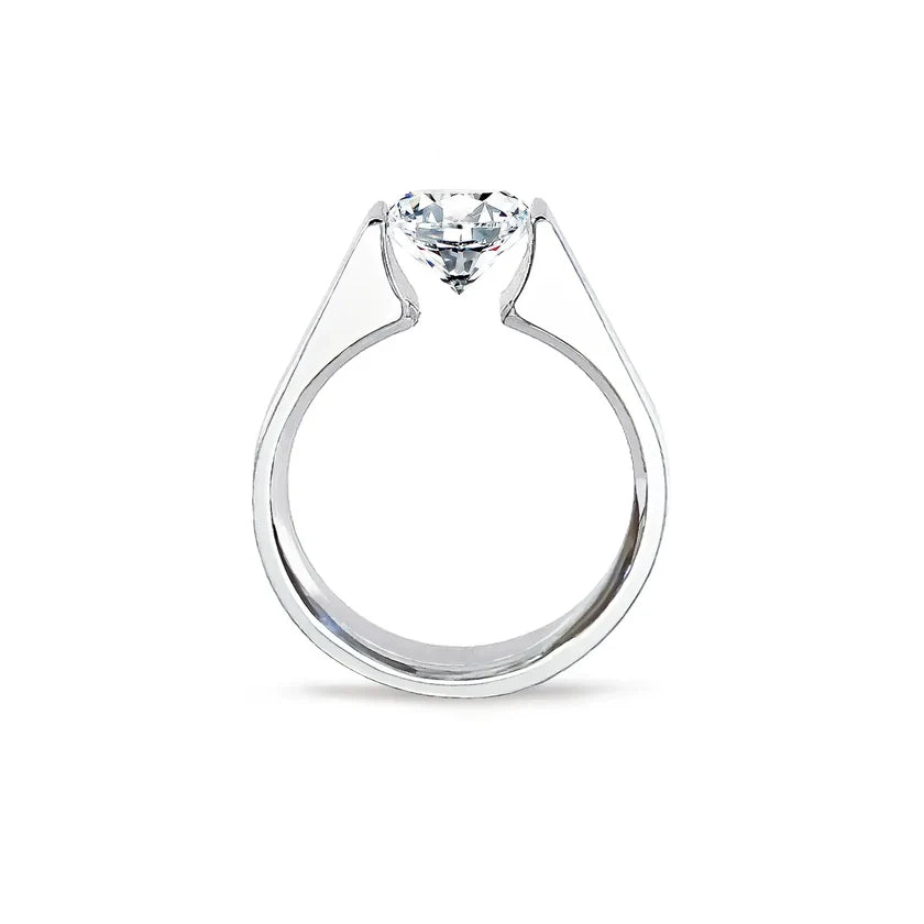 Stainless 2 ct Round Solitaire Ring