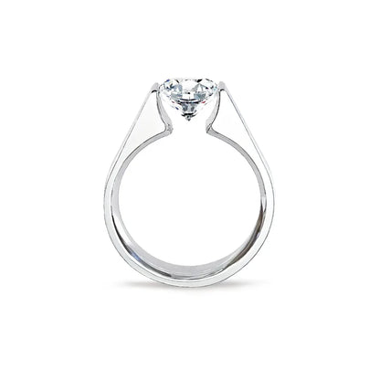 Stainless 2 ct Round Solitaire Ring