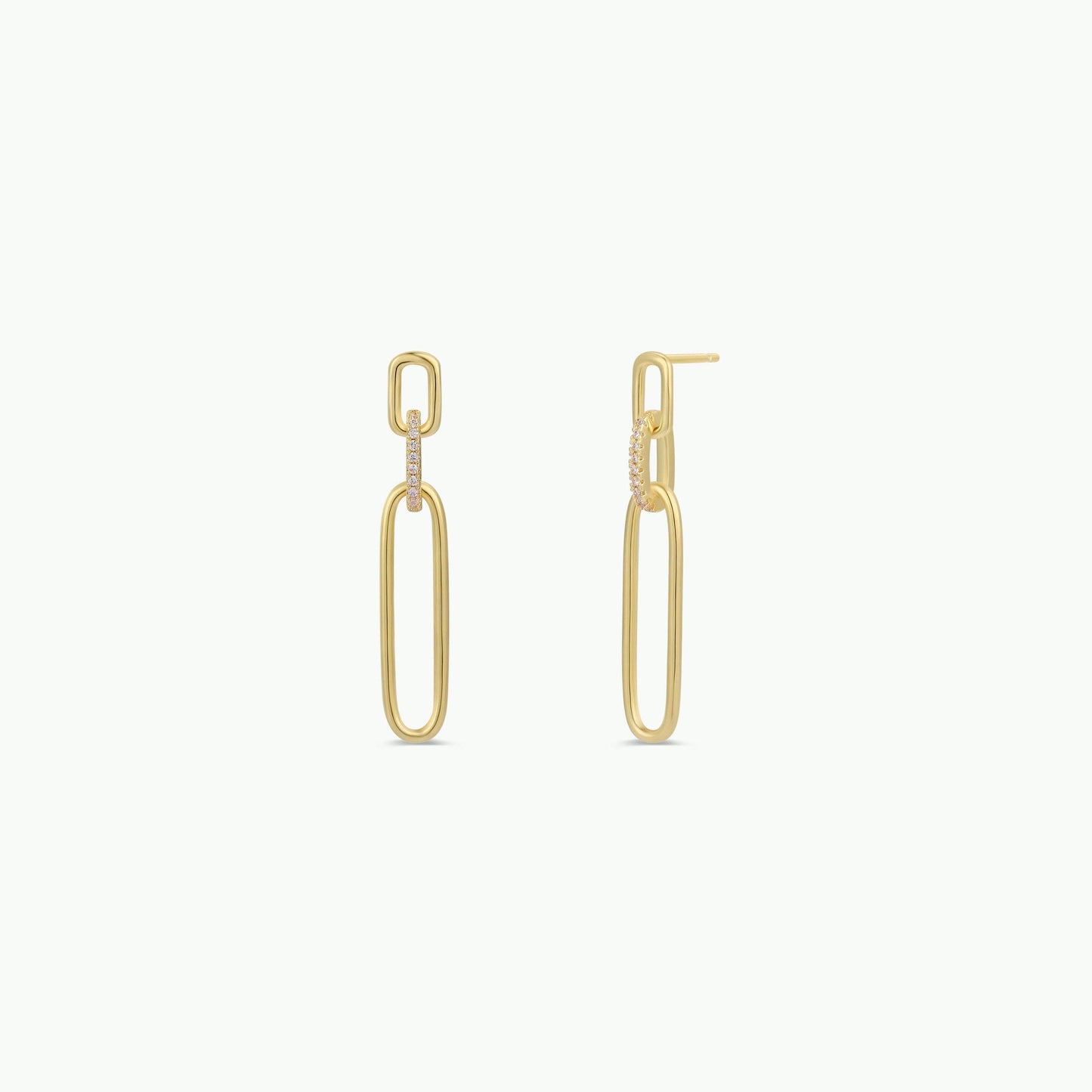 Pave Link GP Drop Earrings