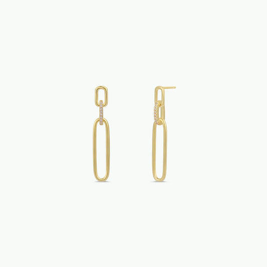 Pave Link GP Drop Earrings