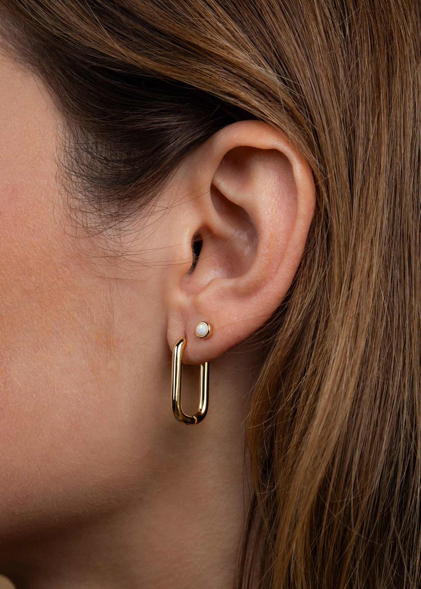 Rectangle GP Hoop Earrings