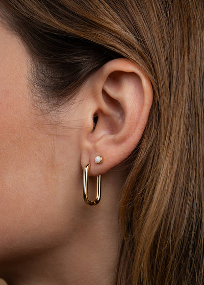 Rectangle GP Hoop Earrings