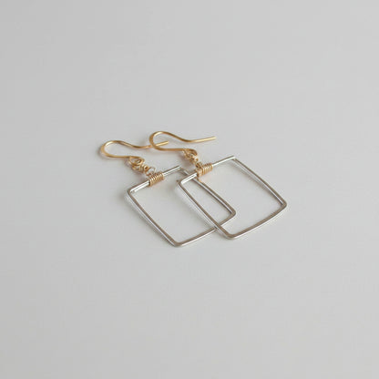 Framed Sterling and Gold Filled Earrings