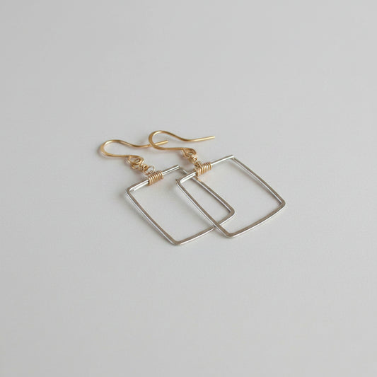 Framed Sterling and Gold Filled Earrings