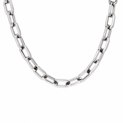 High Polish Paperclip Stainless Necklace