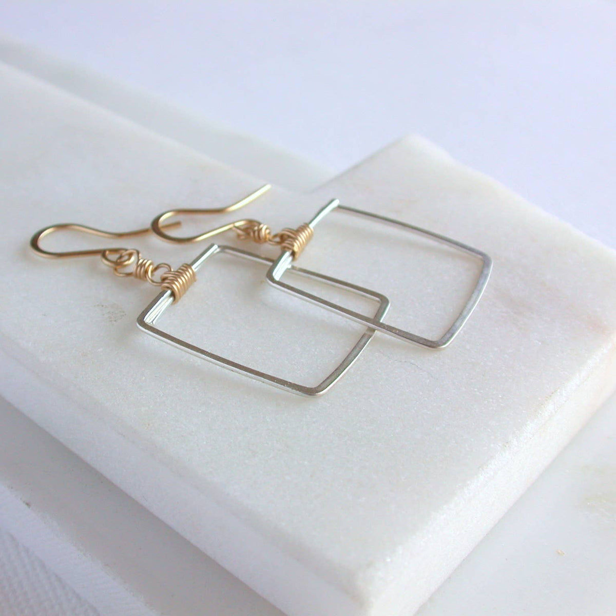 Framed Sterling and Gold Filled Earrings