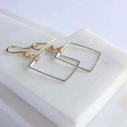 Framed Sterling and Gold Filled Earrings