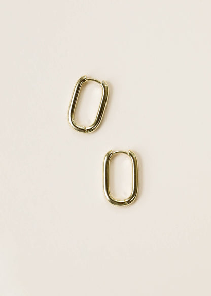 Rectangle GP Hoop Earrings