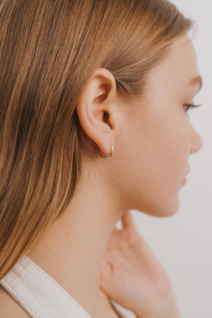Rectangle GP Small Hoop Earrings