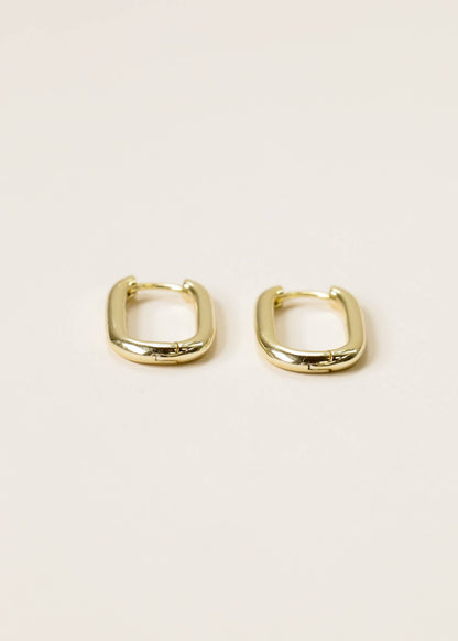 Rectangle GP Hoop Earrings