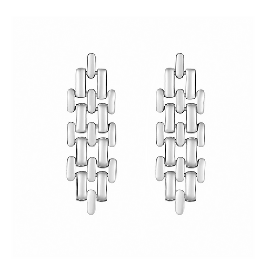 Stainless Steel Ripple Post Earrings