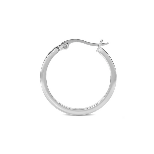 Pave 28-Stone Classic Stainless Steel Small Hoop Earrings