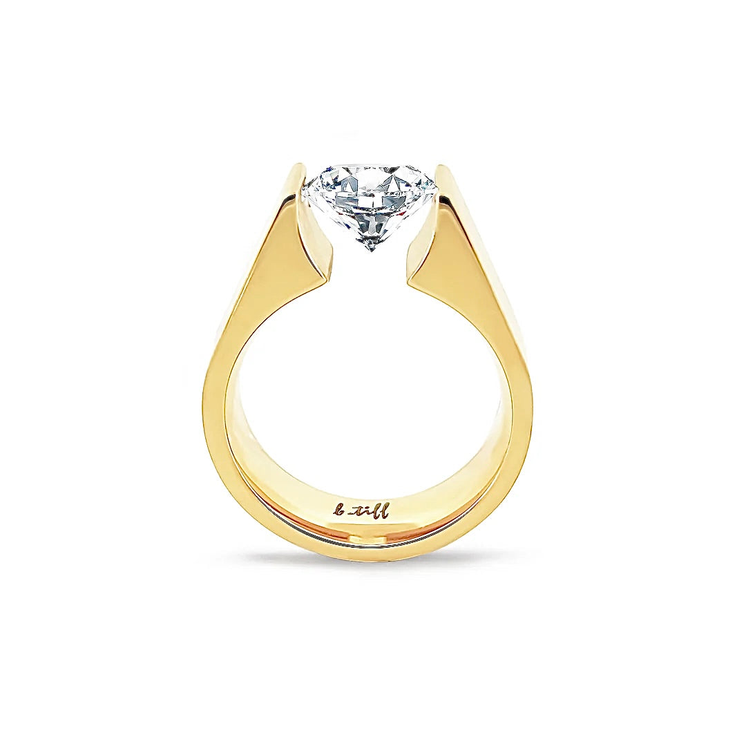 Stainless 2 ct Round Solitaire Ring GP 6