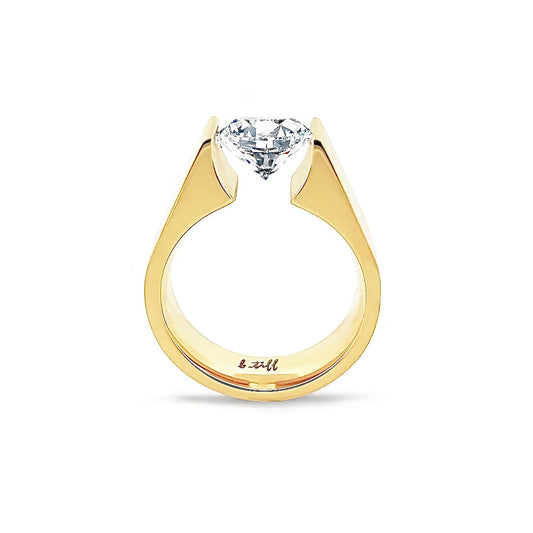 Stainless 2 ct Round Solitaire Ring GP 6
