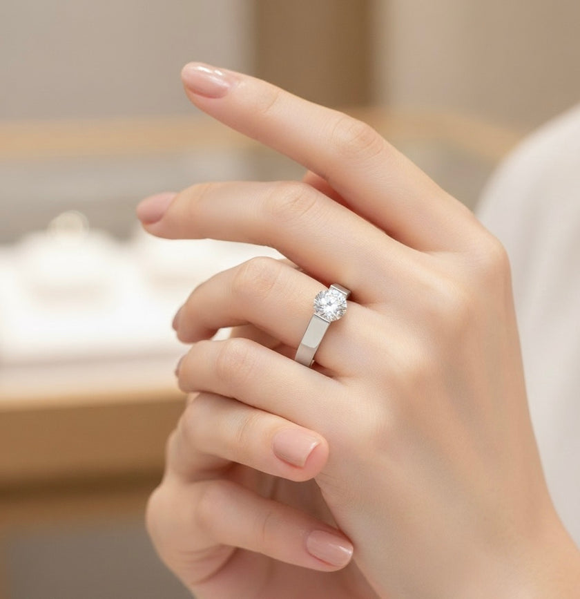Solitaire .75 ct Stainless Ring