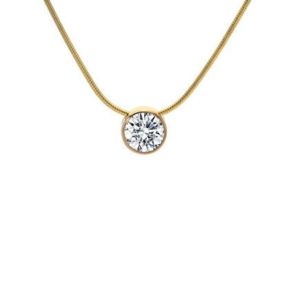 Stainless Steel 2 ct Solitaire Necklace