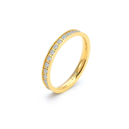 Stainless Steel Narrow Eternity Ring
