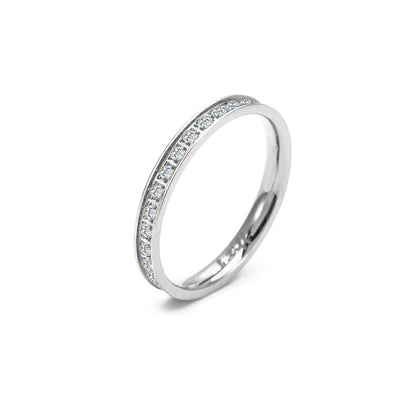 Stainless Steel Narrow Eternity Ring