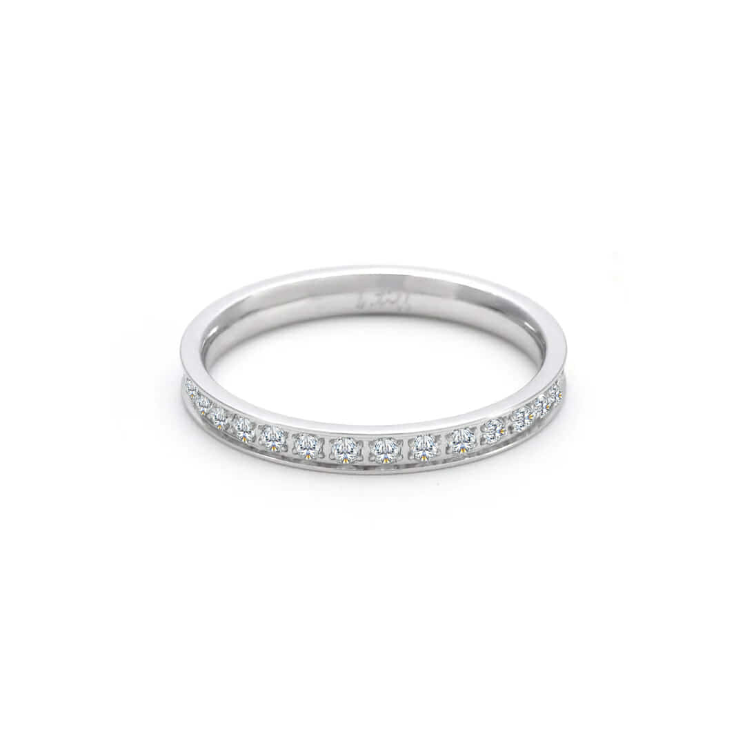 Stainless Steel Narrow Eternity Ring