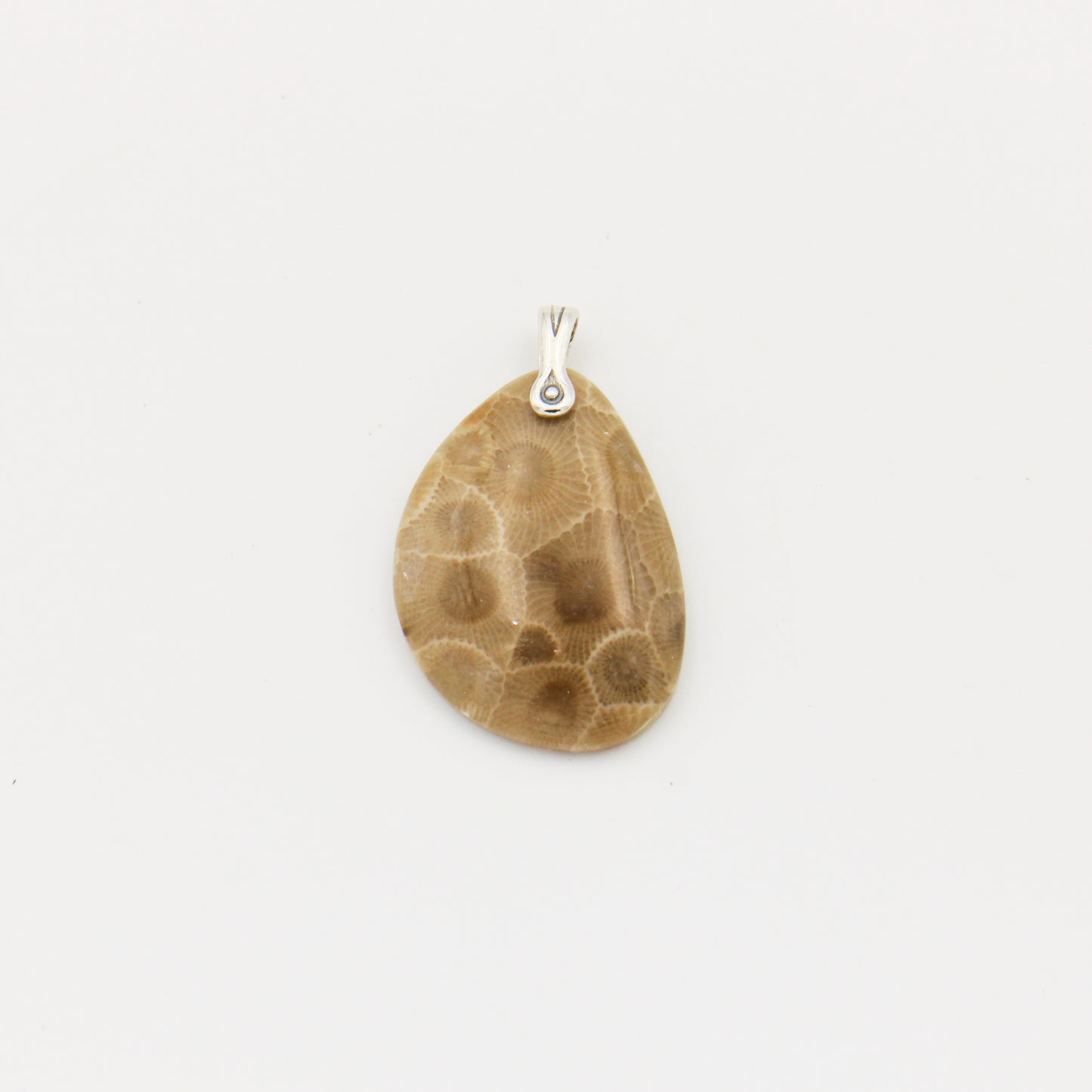 Petoskey Stone Pear Slice Pendant