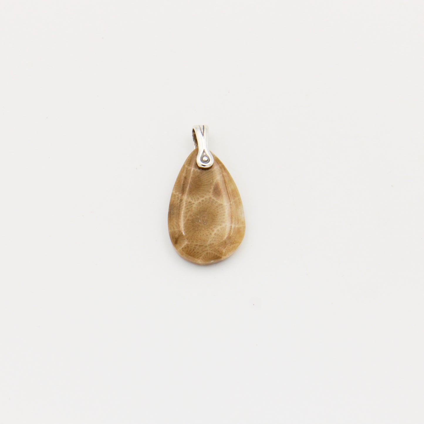Petoskey Stone Small Pear Slice Pendant