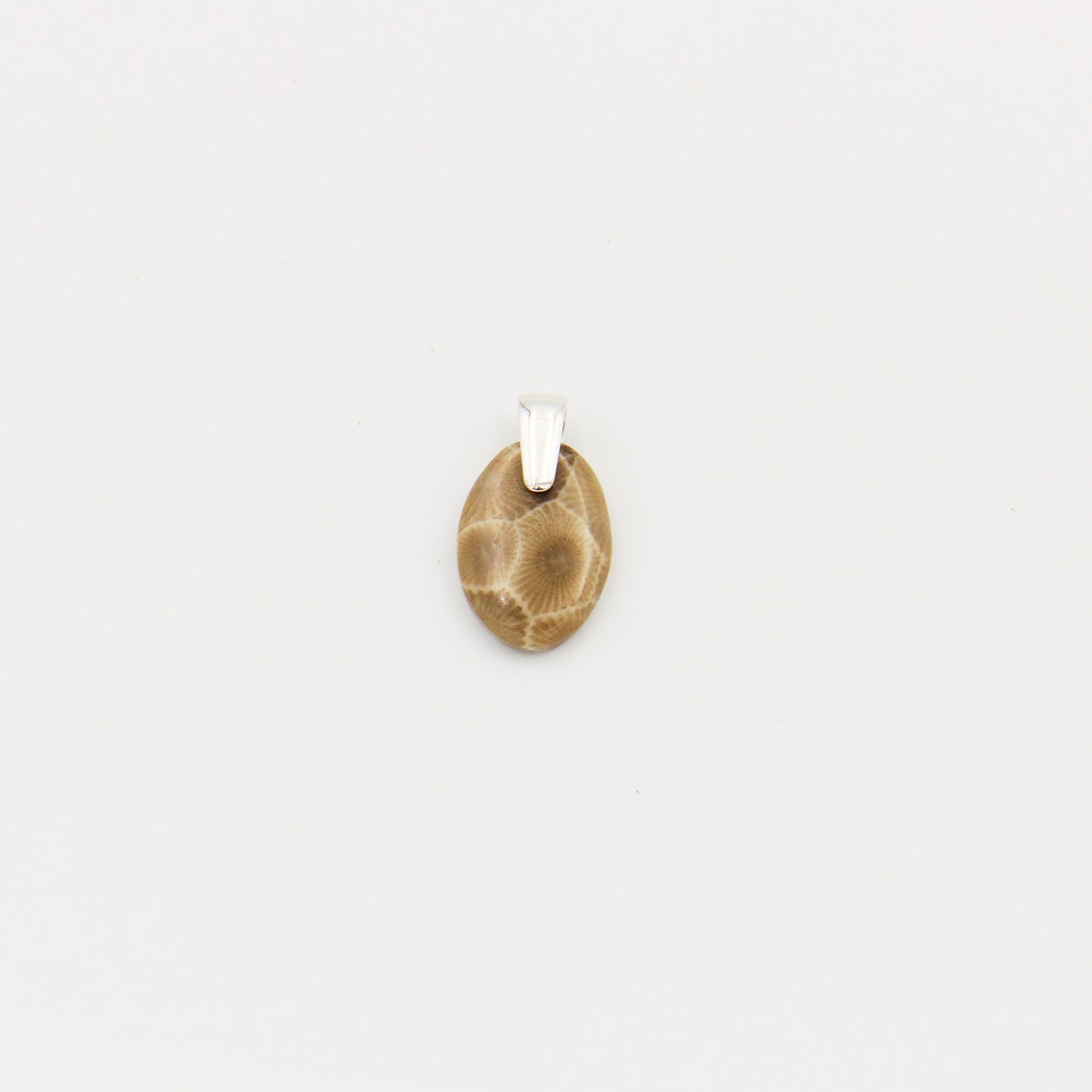 Petoskey Stone Small Oval Slice Pendant