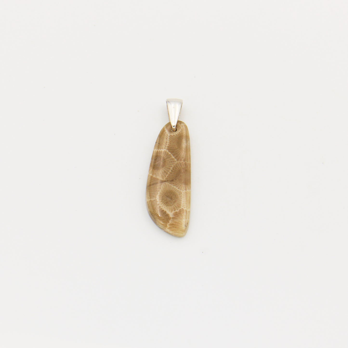 Petoskey Stone Long Slice Pendant