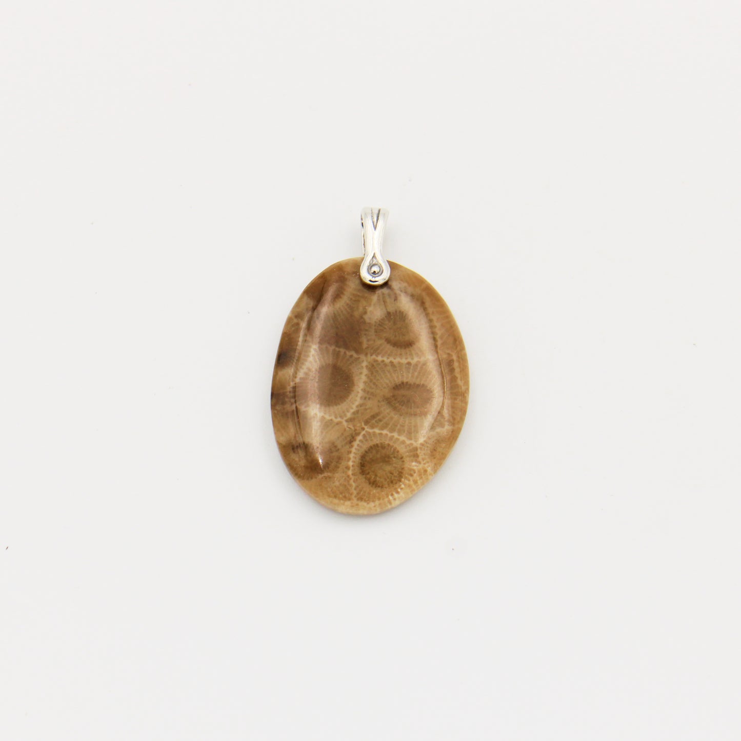 Petoskey Stone Oval Slice Pendant