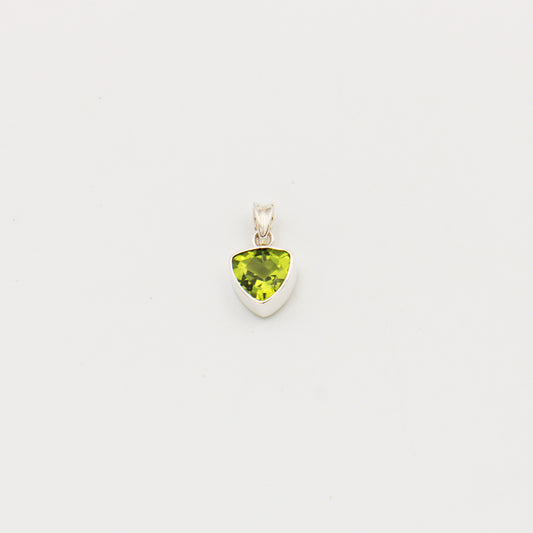 Peridot Trilliant Sterling Pendant