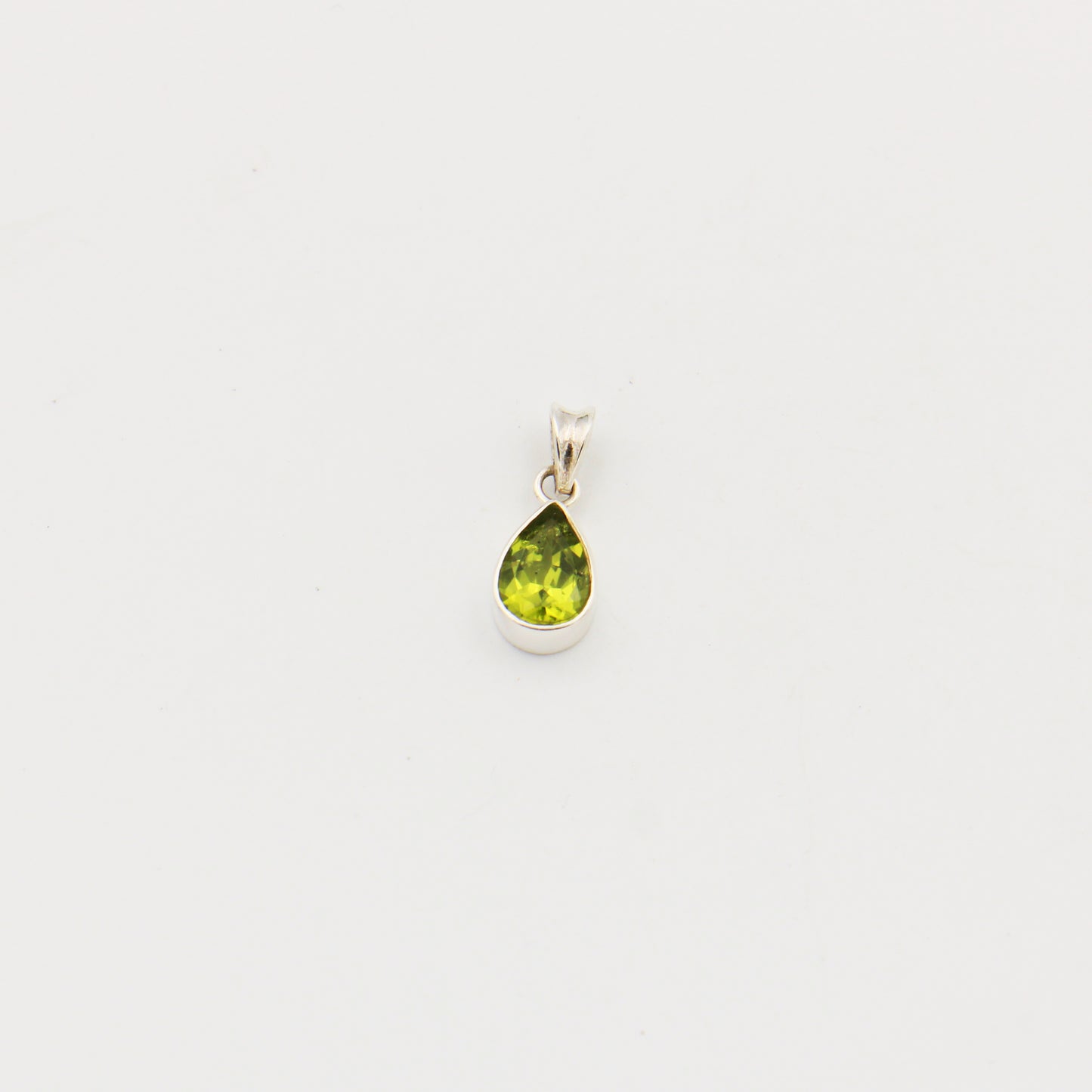 Peridot Pear Sterling Pendant
