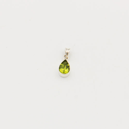Peridot Pear Sterling Pendant
