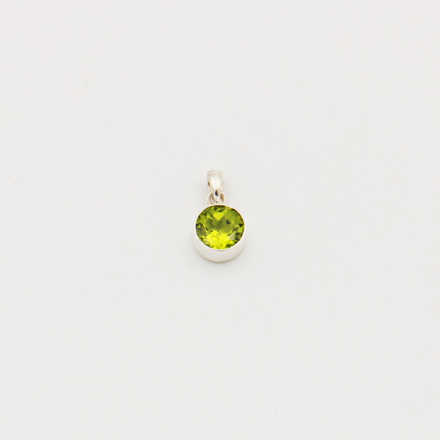 Peridot Round Sterling Pendant