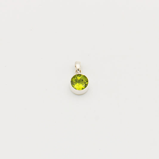 Peridot Round Sterling Pendant