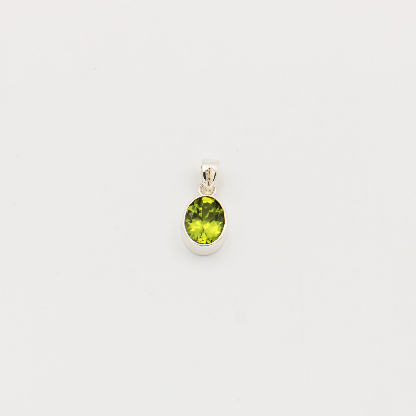 Peridot Oval Sterling Pendant