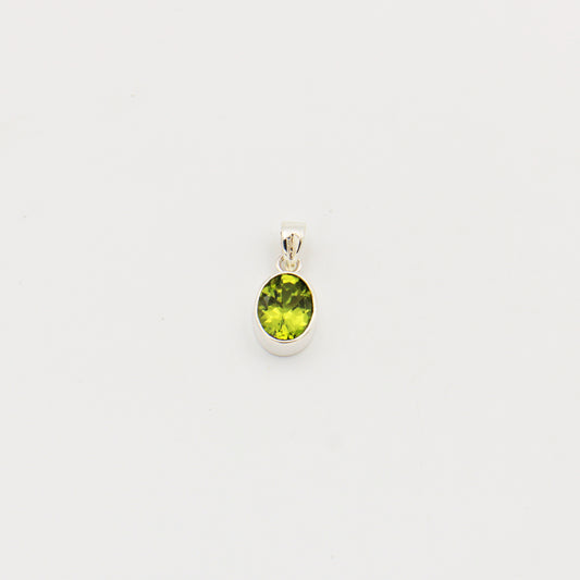 Peridot Oval Sterling Pendant