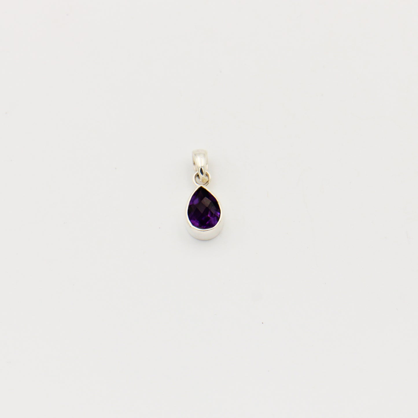 Amethyst Pear Sterling Pendant